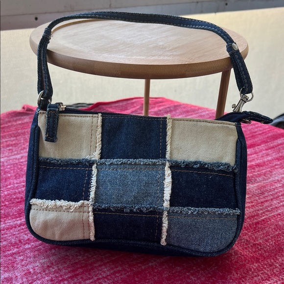 q & a Handbags - Patchwork Denim Shoulder Bag